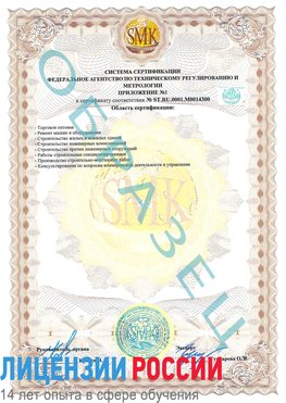 Образец сертификата соответствия (приложение) Рыбинск Сертификат OHSAS 18001